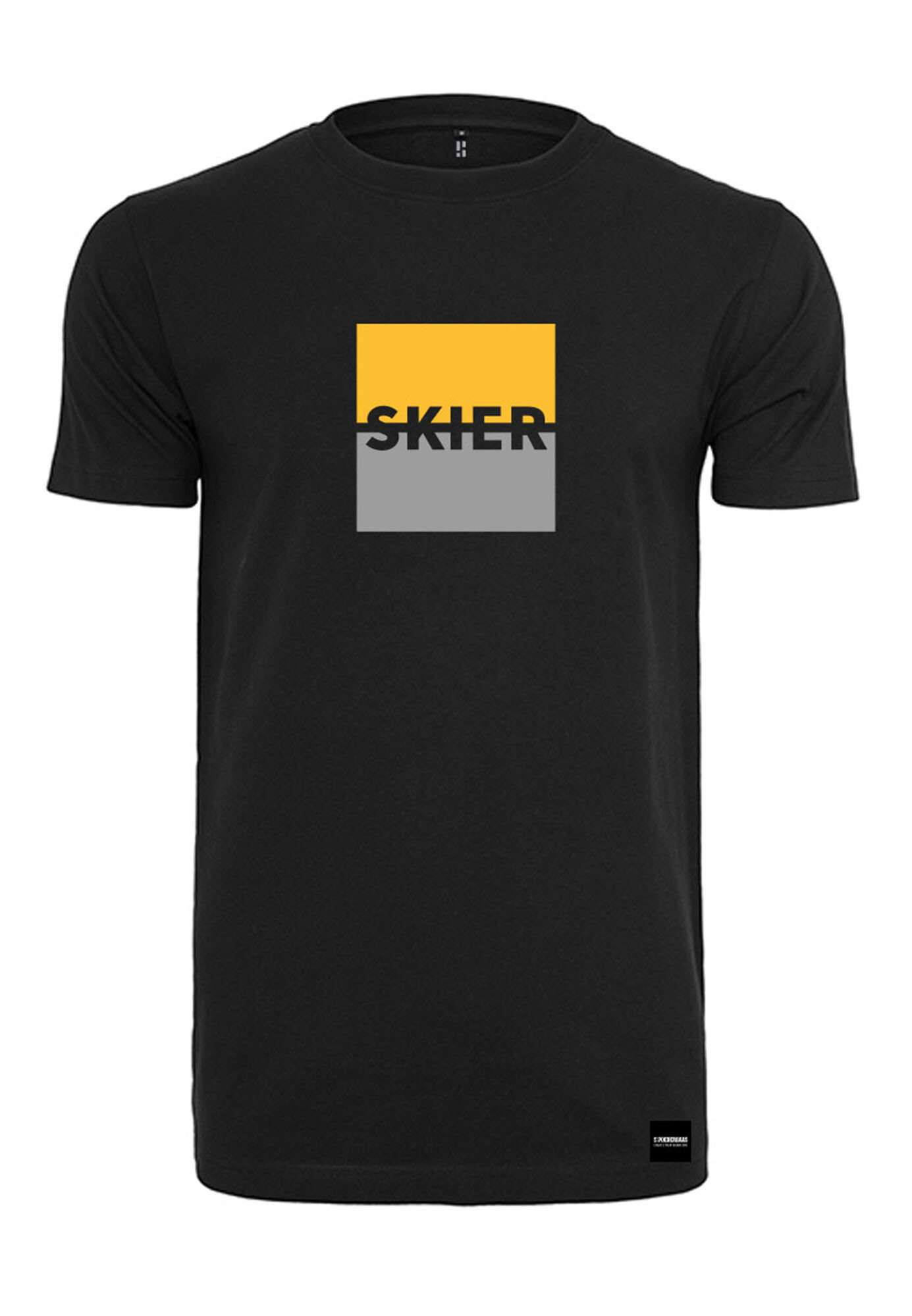 Skier. Black/Yellow t-shirt