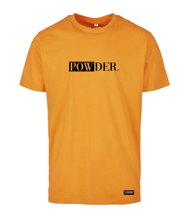 Orange POWDER t-shirt with black print
