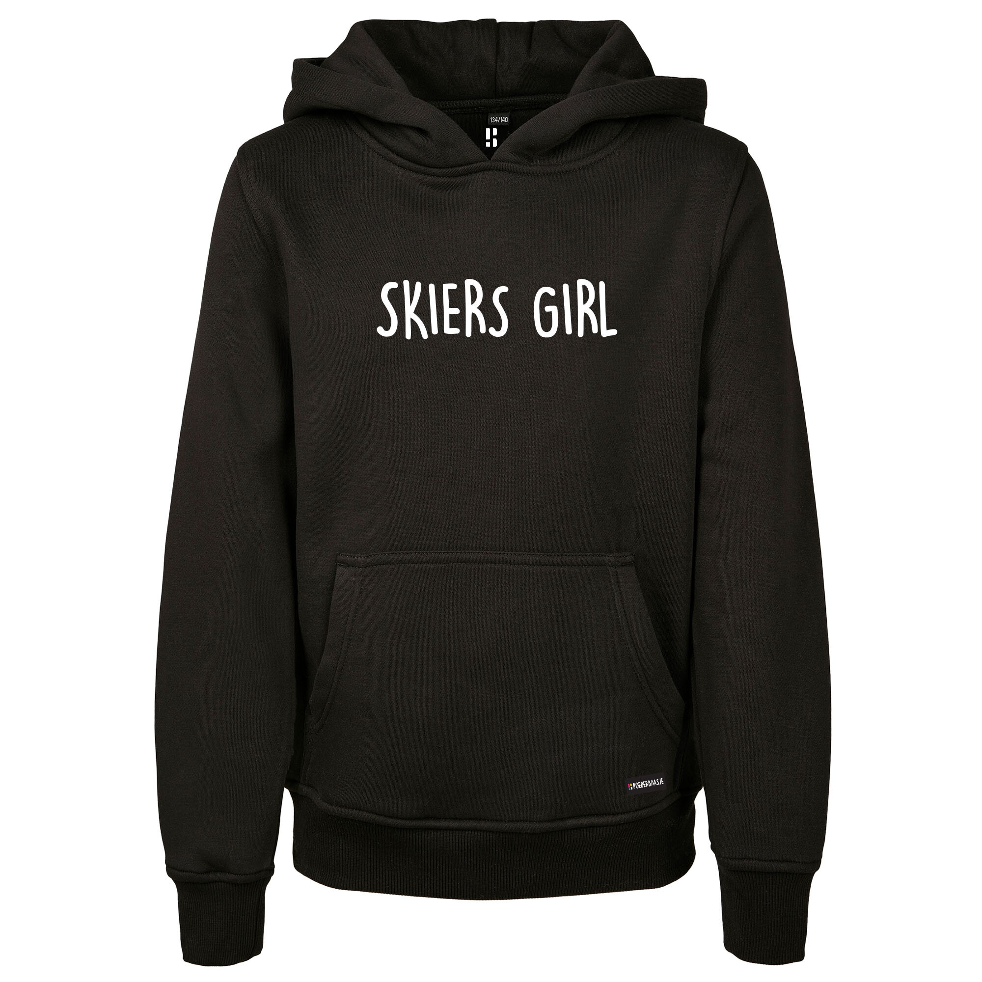 Kids Hoodie Skiers Girl - Black