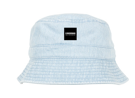 Bucket Hat Poederbaas Label - Light Blue