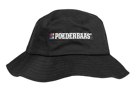 Bucket hat met embleem - zwart