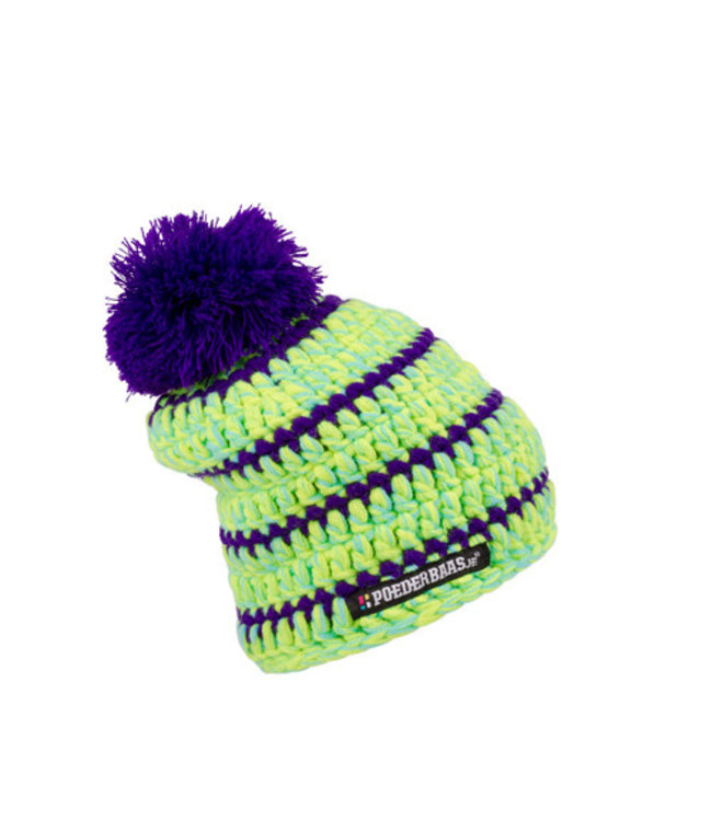 Baby hat - green / purple / blue 
