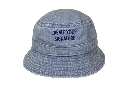 Poederbaas Hoed Blauwe Create Your Signature  Bucket Hat (geborduurd) -   -