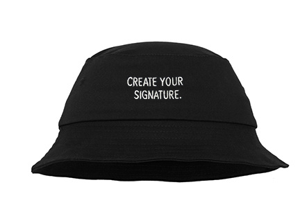 Poederbaas Hoed Zwarte Create Your Signature  Bucket Hat (geborduurd) -   -