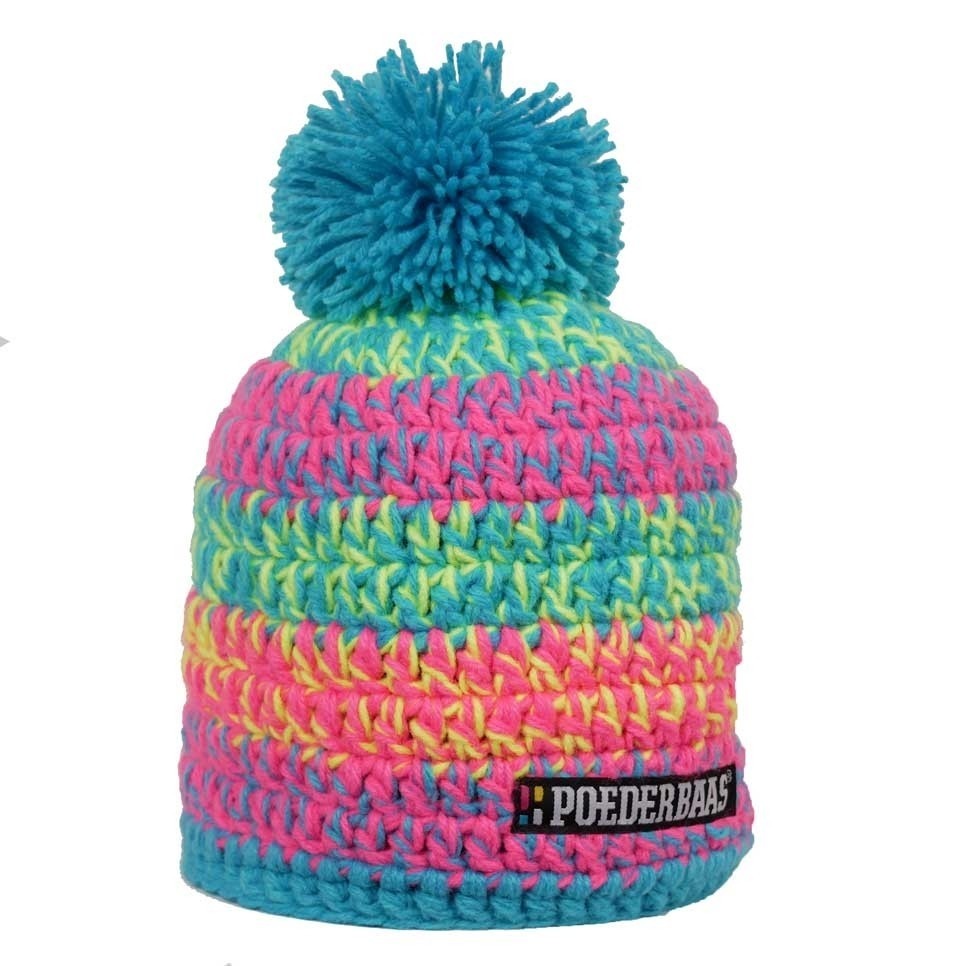Kleurrijke dames mutsen van Poederbaas met fleece aan de binnenzijde -  Create your signature, Enjoy Poederbaas!