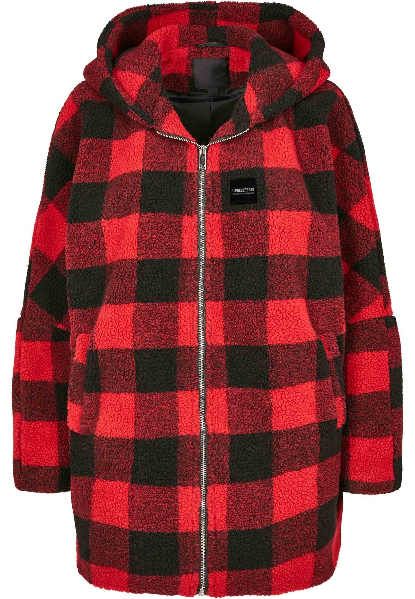 Oversized Sherpa Jacket - Red/Black