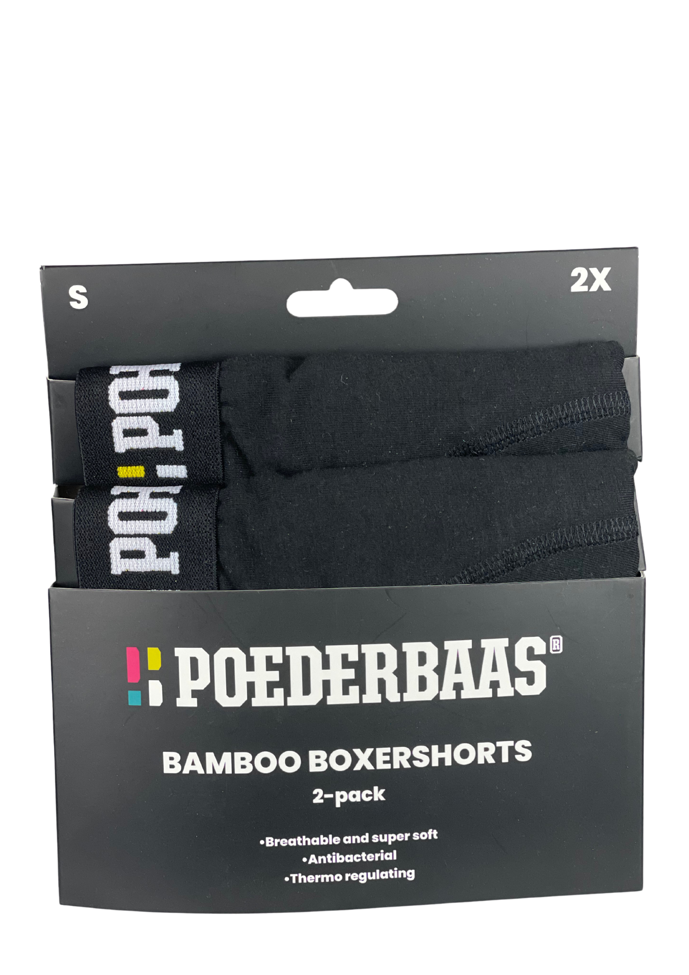 Poederbaas Bamboo boxershorts (2-pack) - Zwart - sports boxershort - onderbroek - bamboe boxershort