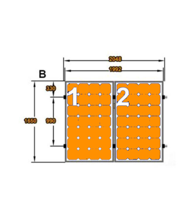 Clickfit 2 Panelen Potrait - Clickfit Evo Montageset zonnepanelen voor pannendak (portrait / staand)
