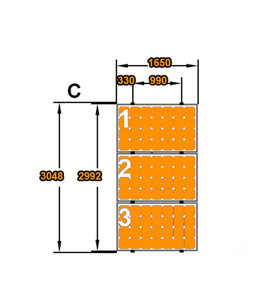 Clickfit 3 Panelen Landscape - Verticale rails