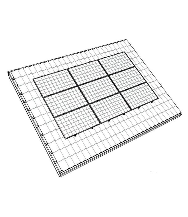 Clickfit 4 Panelen Landscape - Horizontale rails - Clickfit Evo Montageset zonnepanelen voor pannendak
