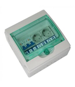 PV Verdeler met 2 x stopcontact (b.v.b. splitsen wasmachinegroep)