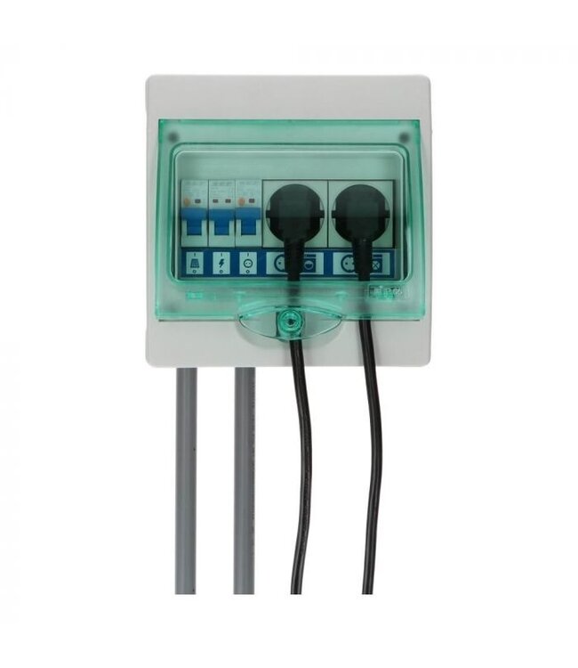 PV Verdeler met 2 x stopcontact (b.v.b. splitsen wasmachinegroep)