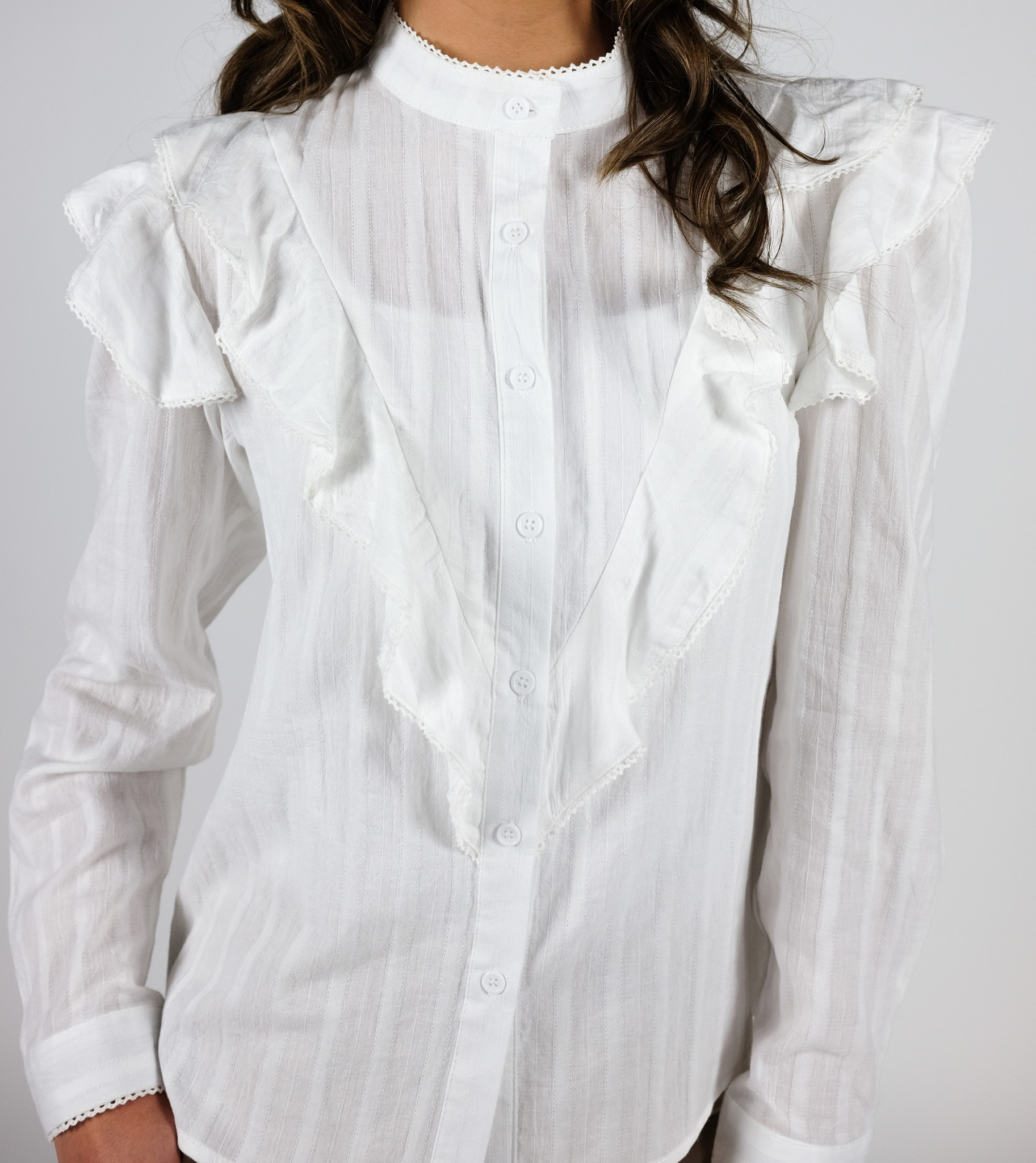 ruffle blouse wit