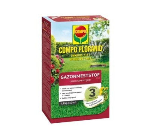 Compo Compo Gazonmeststof Floranid 1,5kg & onkruidverdelger 50 m2