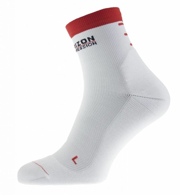 Horizon Quarter compressie sportsokken - Wit / Rood Horizon Quarter compressie sportsokken - Wit / Rood