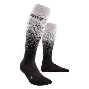 Ski Merino Compressiekousen - Zwart/grijs