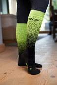 CEP Ski Merino Compressiekousen - Zwart/groen