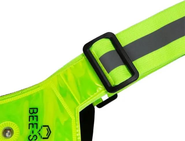 BEE SAFE Led Hardloopvest USB-C Lime met telefoonvak | Reflectievest