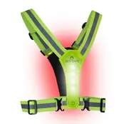BEE SAFE Led Hardloopvest USB-C Lime met telefoonvak | Reflectievest