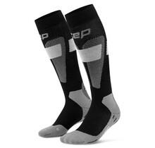 CEP Ski Merino Compressiekousen 3.0 - Zwart/grijs