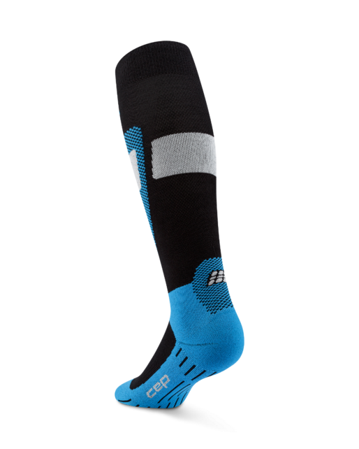 CEP Ski Merino Compressiekousen 3.0 - Zwart/blauw