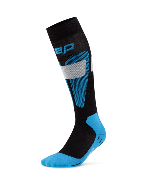 CEP Ski Merino Compressiekousen 3.0 - Zwart/blauw