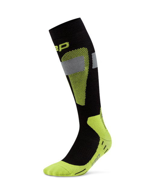 CEP Ski Merino Compressiekousen 3.0 - Zwart/groen