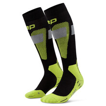 Ski Merino Compressiekousen 3.0 - Zwart/groen