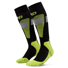 Ski Merino Compressiekousen 3.0 - Zwart/groen