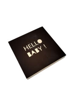 Woodblocks Hello baby ! zwart