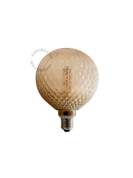 Zangra Lightbulb.lf.014.22.125 kooldraad LED lamp – 'crystal' rookglas