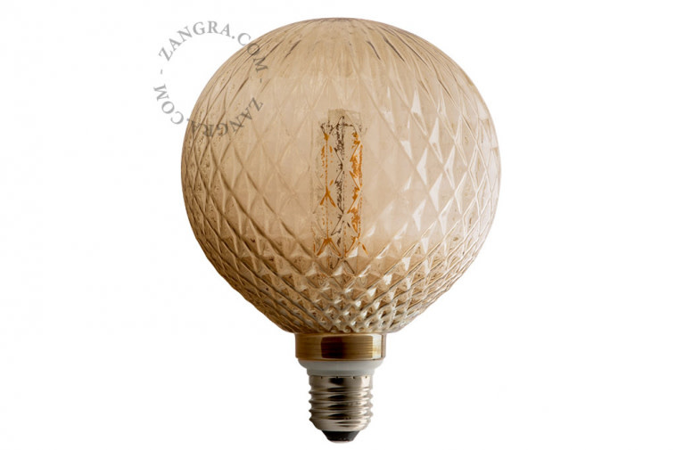 Zangra Lightbulb.lf.014.22.125 kooldraad LED lamp – 'crystal' rookglas
