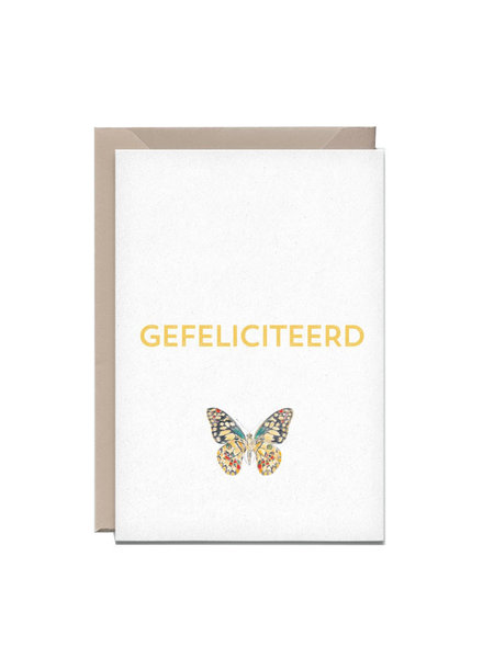 Kathings Wenskaart vlinder gefeliciteerd