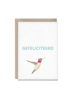 Kathings Wenskaart kolibrie gefeliciteerd