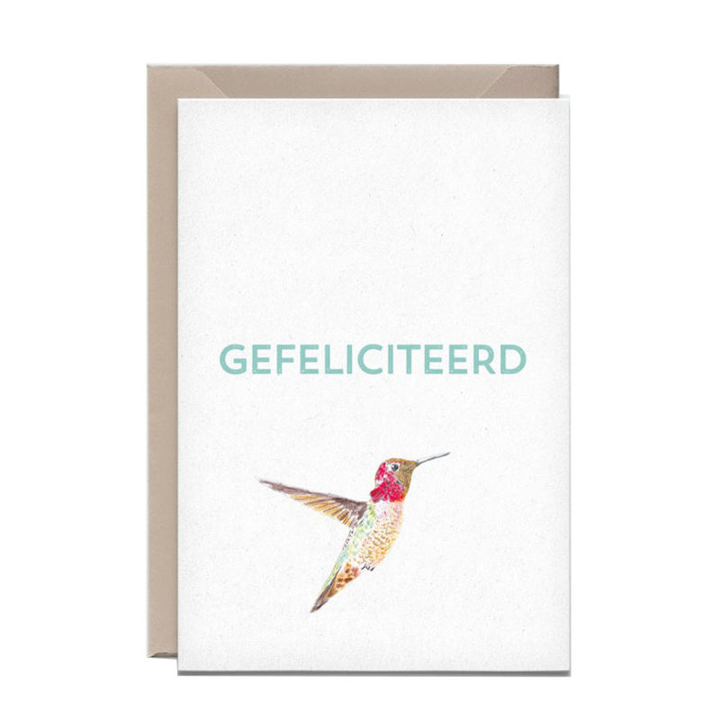 Kathings Wenskaart kolibrie gefeliciteerd