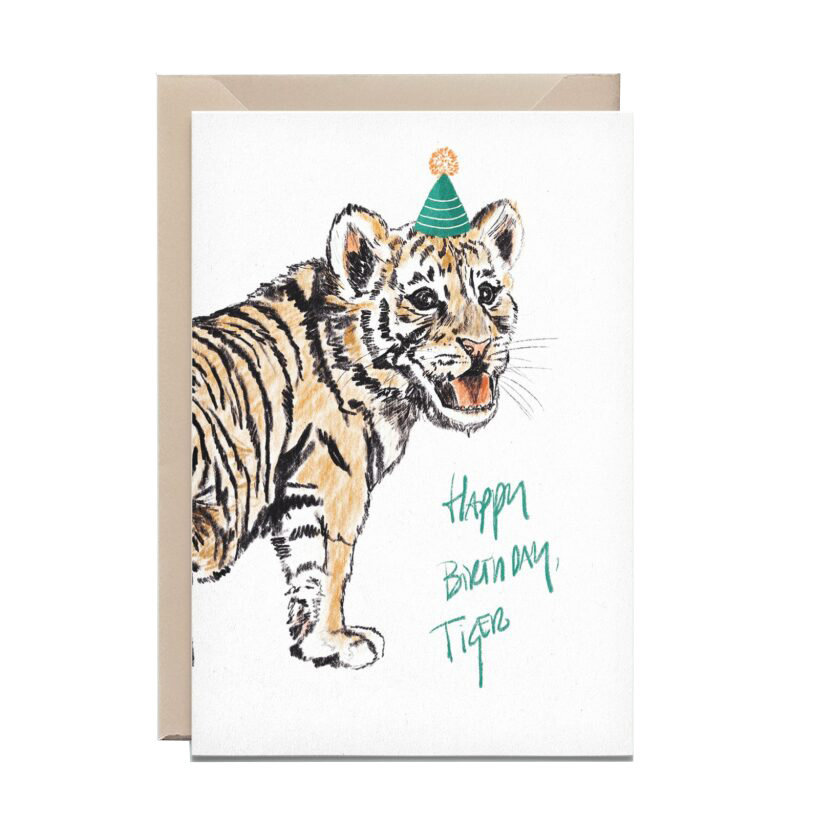 Kathings Wenskaart tiger happy birthday