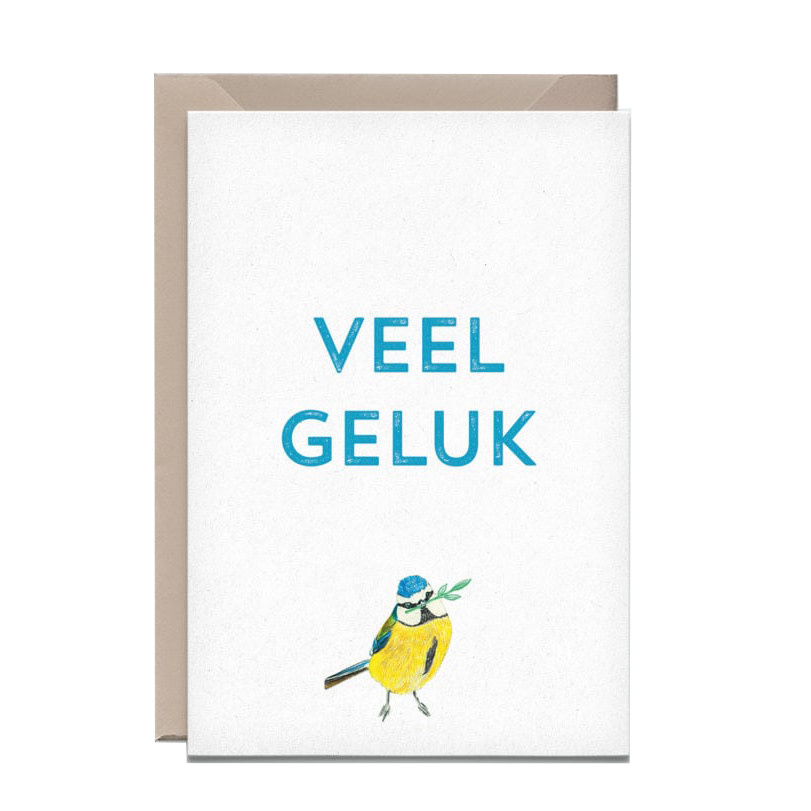 Kathings Wenskaart pimpelmees veel geluk