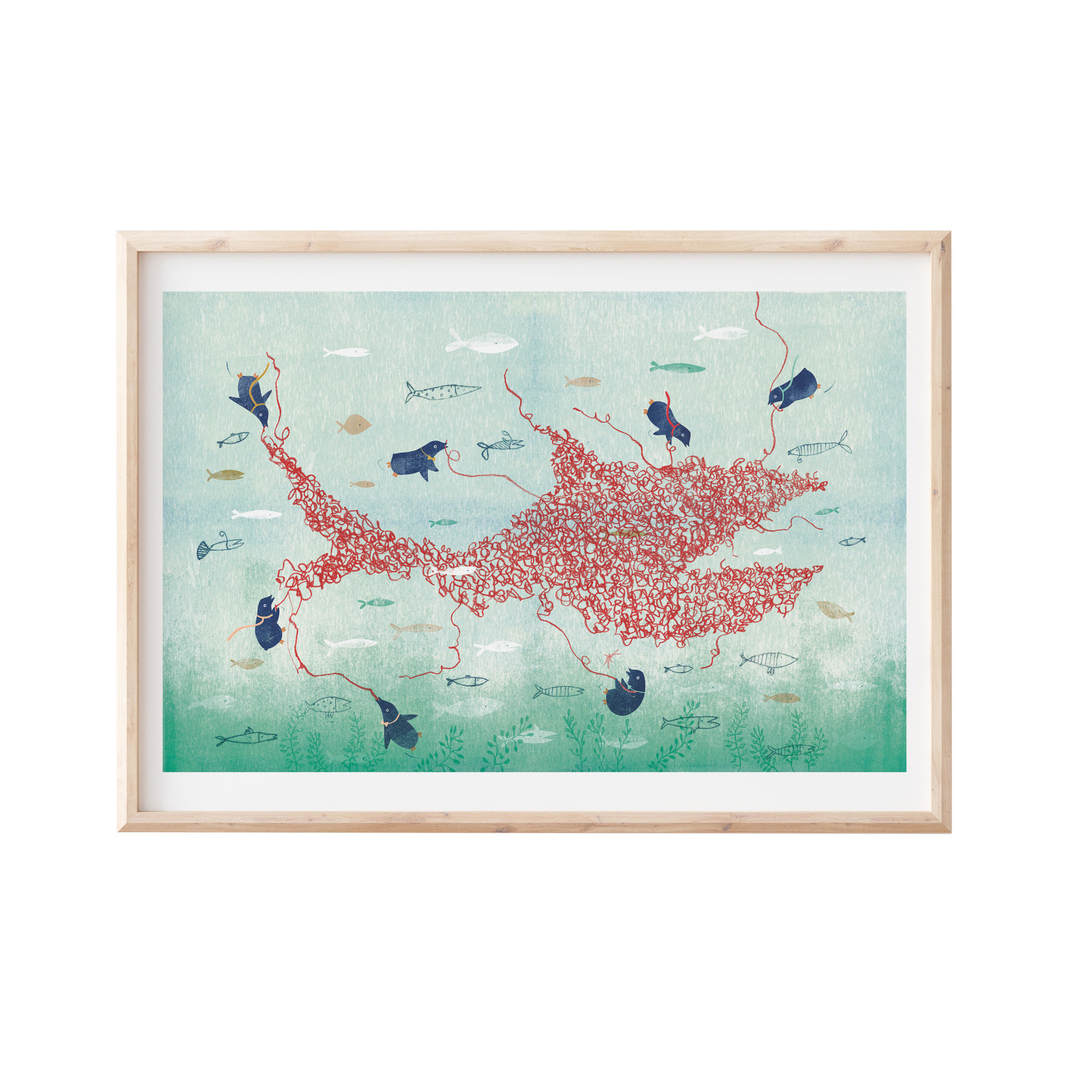 Francoise Beck Artprint 30x45 pinguin knoop