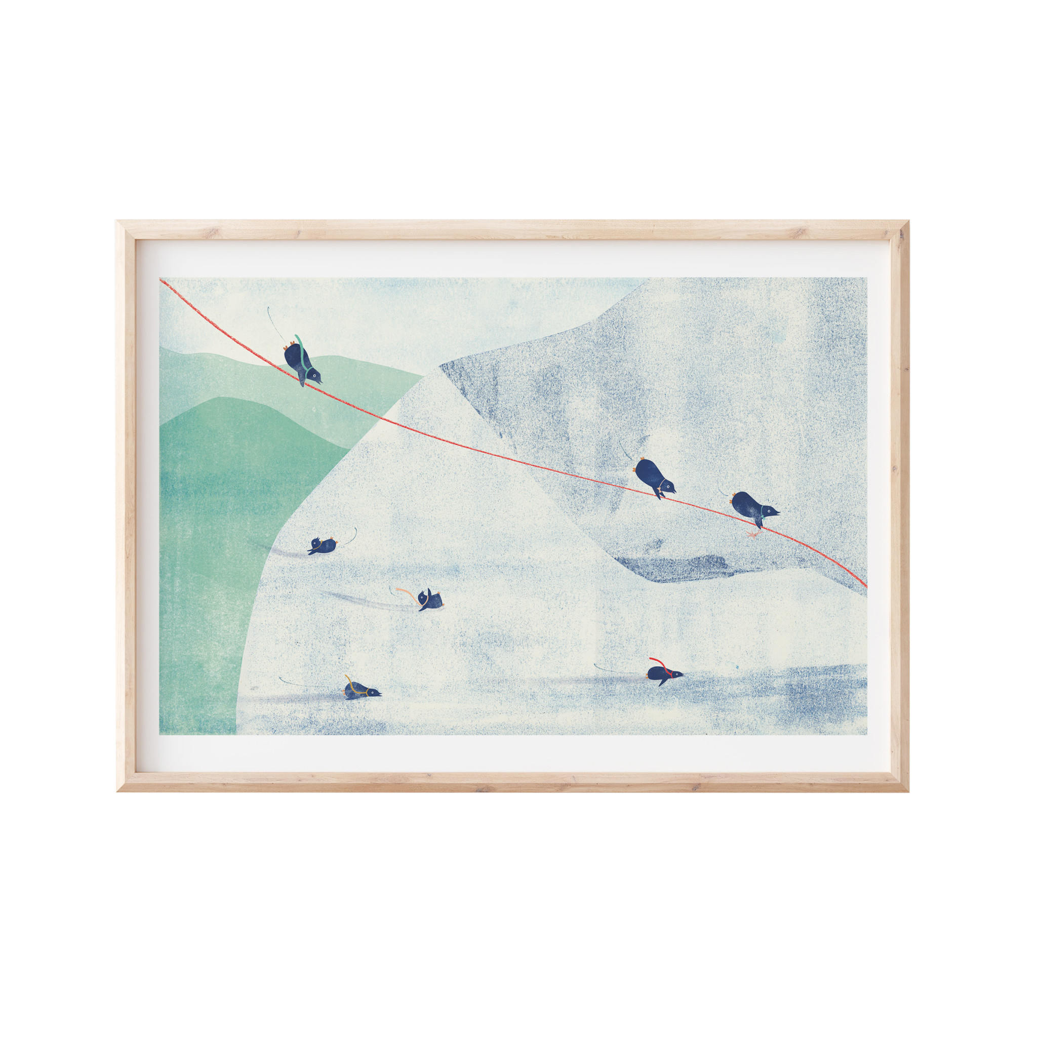 Francoise Beck Artprint 30x45 pinguin slide