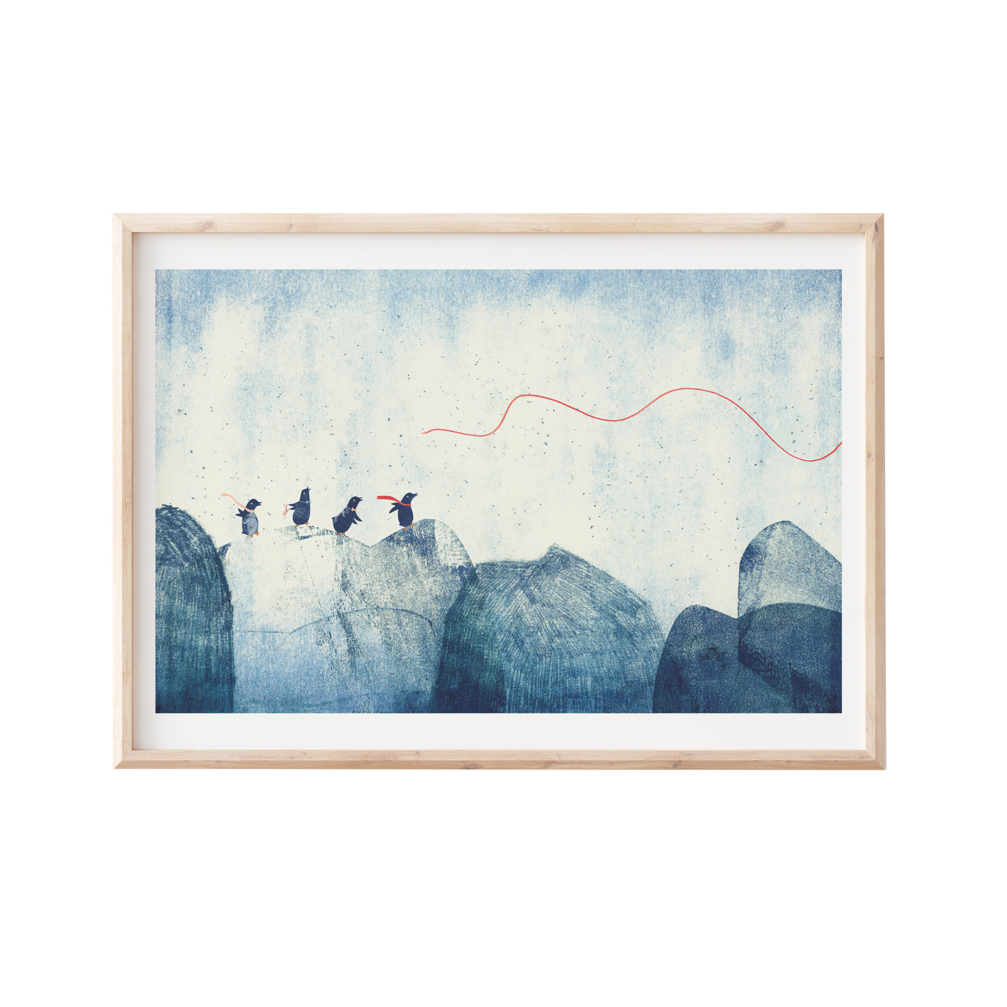 Francoise Beck Artprint 30x45 pinguins berg