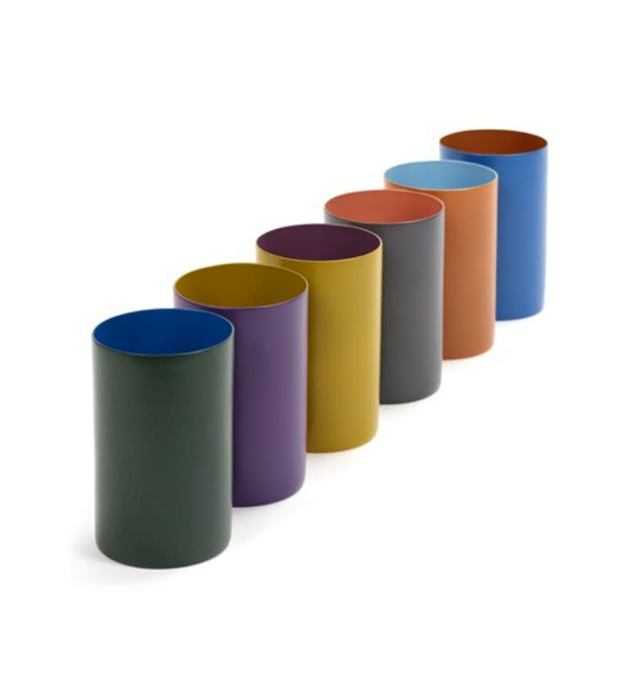 Marie Michielsen Theelichthouder keramiek multicolor hoog h10 d6,5 cm