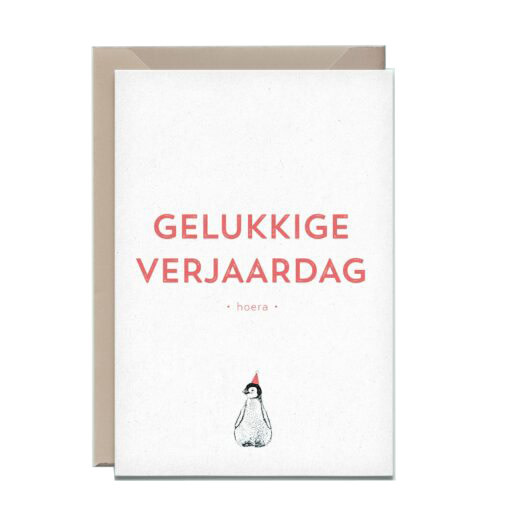 Kathings Wenskaart pinguin gelukkige verjaardag