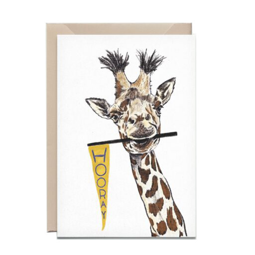 Kathings Wenskaart giraffe hooray