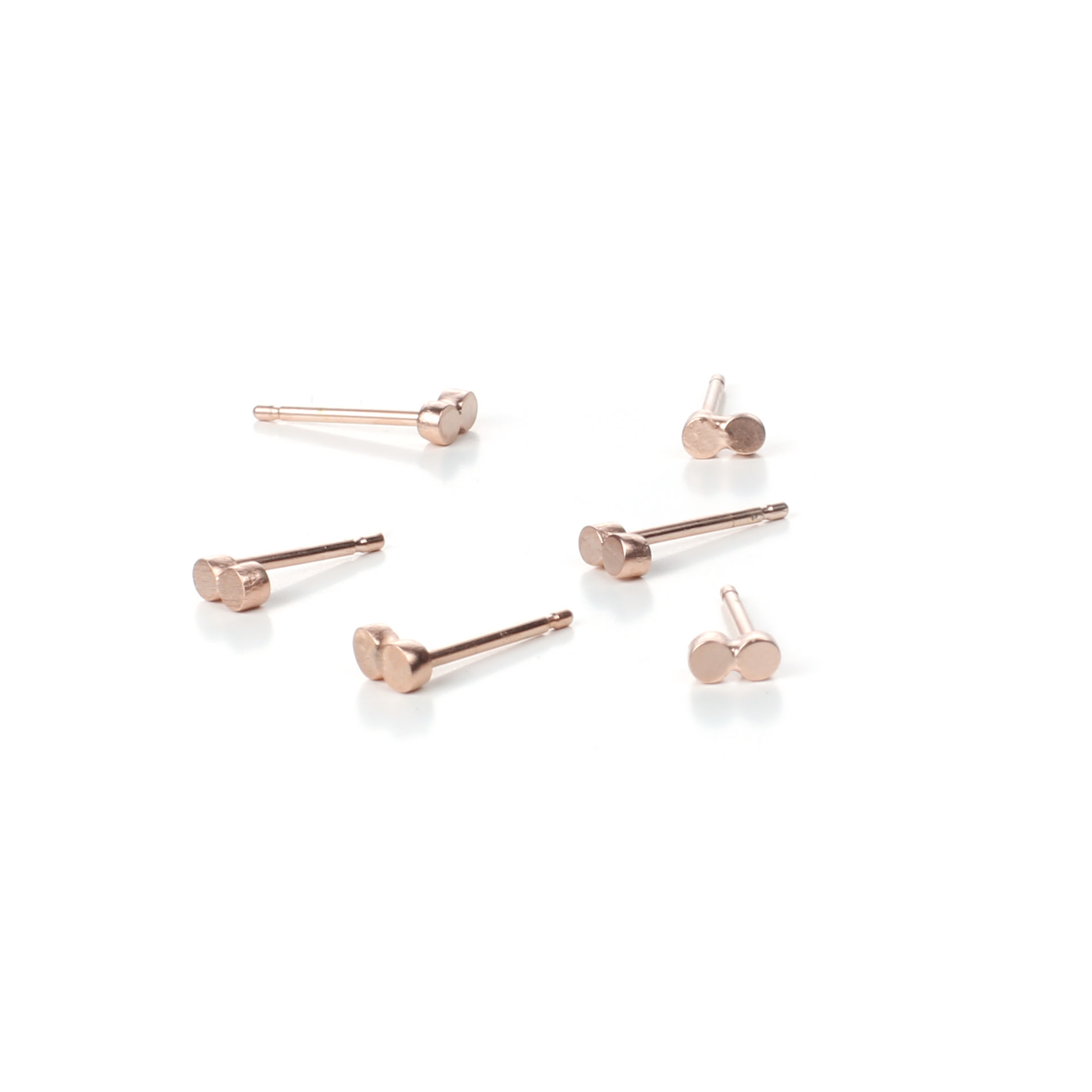 Staen 2 bolletje rood verguld (1 stuk)