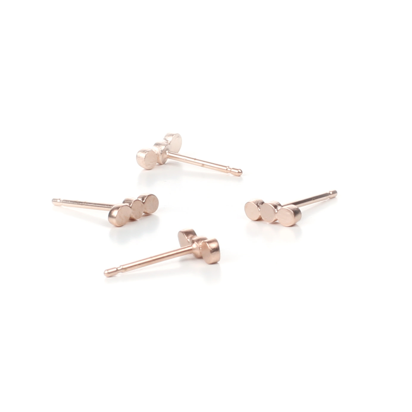 Staen 3 bolletjes rood verguld (1 stuk)