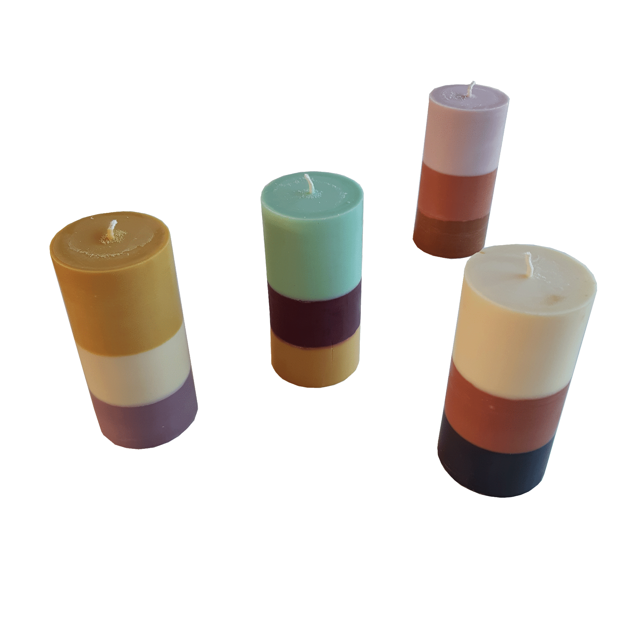 Mood Ecologische stompkaars 15 cm tricolor