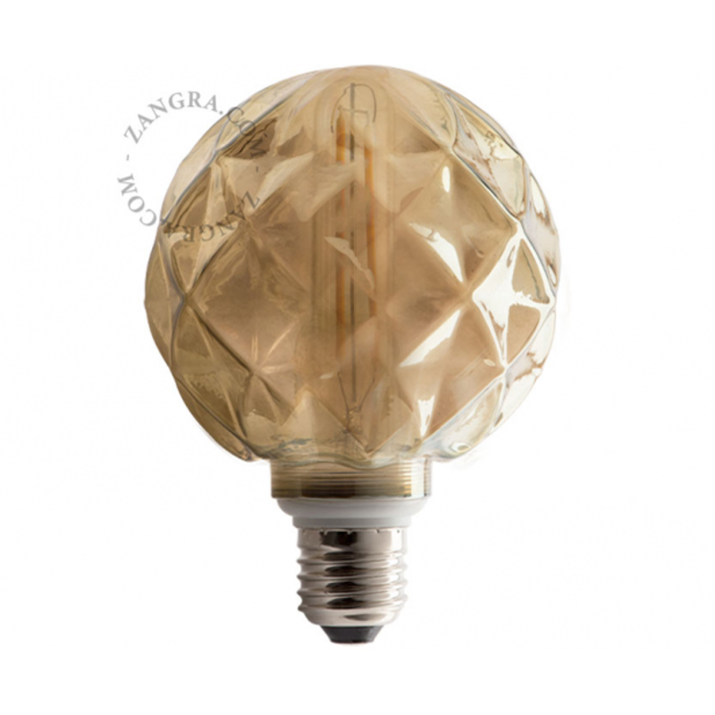 Zangra Lightbulb.lf.004.22.095 kooldraad LED lamp – concave smoked glass