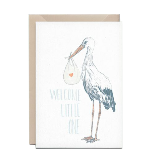 Kathings Wenskaart stork ooievaar