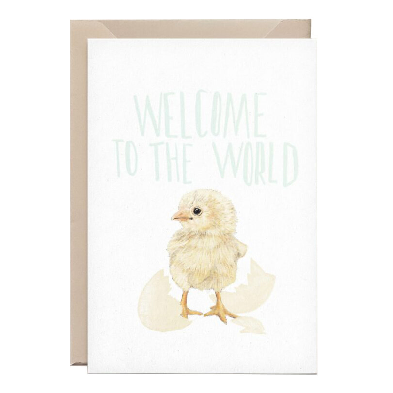 Kathings Wenskaart little chick welcome to the world
