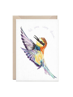 Kathings Wenskaart let your colors shine bijeneter